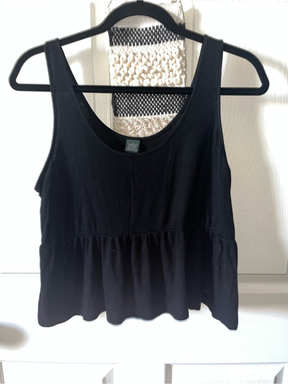 wild fable Black Sleeveless Peplum Tank Top